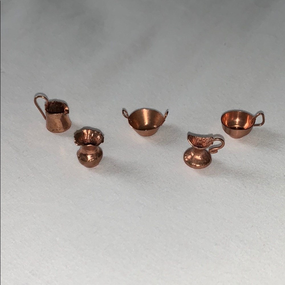 Miniature Copper Accent Tea Set - Metallic Copper Finish